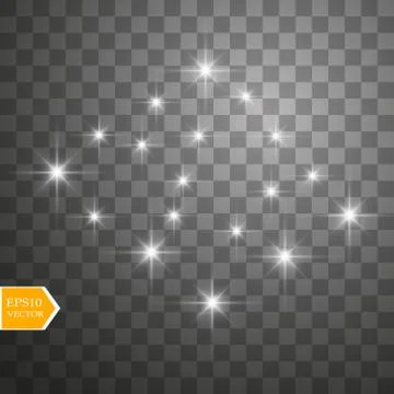 Glow light effect. Vector illustration. Christmas flash Concept. Stock Illustration