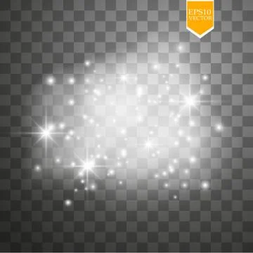 Glow light effect. Vector illustration. Christmas flash Concept. Stock Illustration