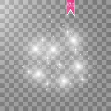 Glow light effect. Vector illustration. Christmas flash. dust Stock Illustration
