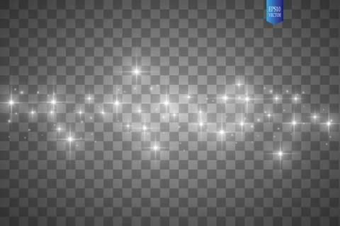 Glow light effect. Vector illustration. Christmas flash. dust Stock Illustration