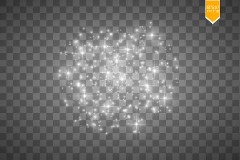 Glow light effect. Vector illustration. Christmas flash. dust Stock Illustration