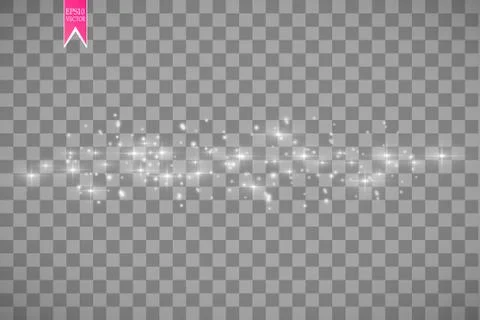 Glow light effect. Vector illustration. Christmas flash. dust Stock Illustration