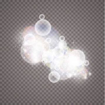 Glow light effect. Vector illustration. Christmas flash. dust. Sparkling magical Stock Illustration