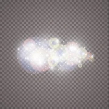 Glow light effect. Vector illustration. Christmas flash. dust. Sparkling magical Stock Illustration