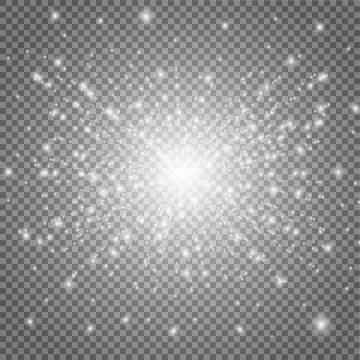 Glow light effect. Vector illustration. Christmas flash Concept. Stock Illustration