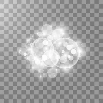 Glow light effect. Vector illustration. Christmas flash. dust. White sparks a Stock Illustration