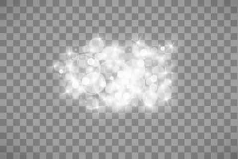 Glow light effect. Vector illustration. Christmas flash. dust. White sparks a Ilustración de archivo