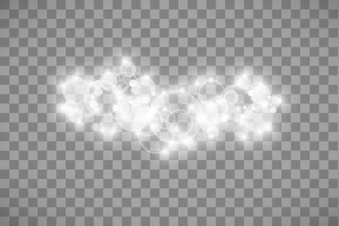 Glow light effect. Vector illustration. Christmas flash. dust. White sparks a Ilustración de archivo