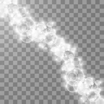 Glow light effect. Vector illustration. Christmas flash. dust. White sparks a Ilustración de archivo
