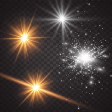 Glow light effect. Vector illustration. Christmas flash Concept. Vector illustra Stock Illustration