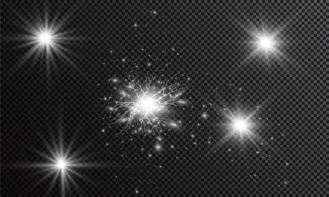 Glow light effect. Vector illustration. Christmas flash Concept. Vector illustra Stock Illustration