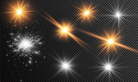 Glow light effect. Vector illustration. Christmas flash Concept. Vector illustra Stock Illustration
