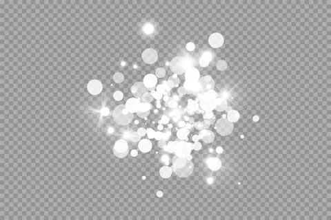 Glow light effect. Vector illustration. Christmas flash dust. White sparks and Stock Illustration