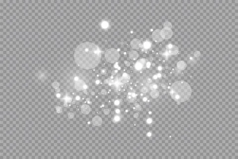 Glow light effect. Vector illustration. Christmas flash dust. White sparks and Stock Illustration