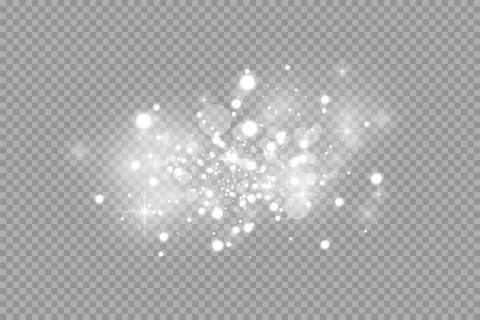 Glow light effect. Vector illustration. Christmas flash dust. White sparks and Stock Illustration
