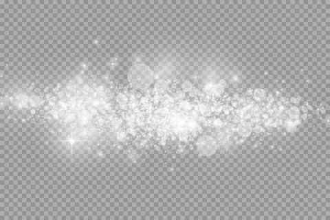 Glow light effect. Vector illustration. Christmas flash dust. White sparks and Illustrazione stock