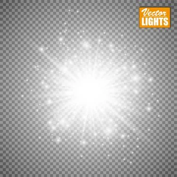 Glow light effect. Vector illustration. Christmas flash Concept. Stock Illustration