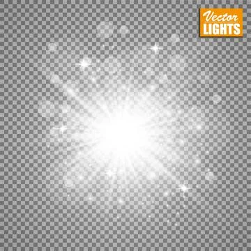 Glow light effect. Vector illustration. Christmas flash Concept. Stock-Illustration