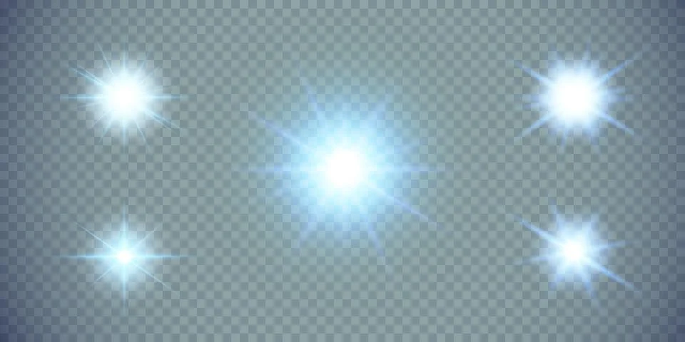 Glow light effect with white and blue sparks shining with special light. White Stock Illustration