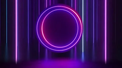 Glow light neon frame opening video with copy space Video stock 301894099