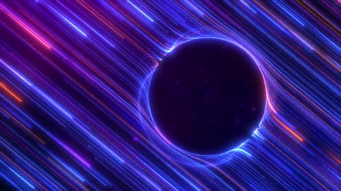 Glow light trail line circle effect, black hole with dust particle. Stock Footage 289444181