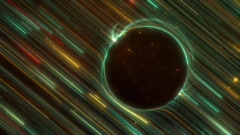 Glow line circle effect, black hole with dust particle. Stock Footage 287965276