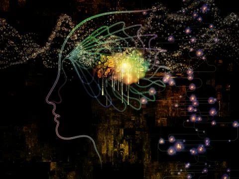 Glow of Machine Consciousness Stock Illustration
