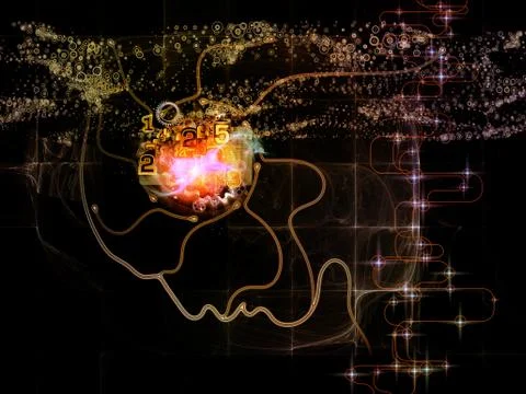 Glow of Machine Consciousness Stock Illustration