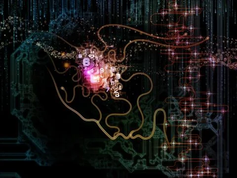 Glow of Machine Consciousness Stock Illustration