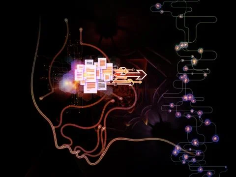 Glow of Machine Consciousness 스톡 일러스트