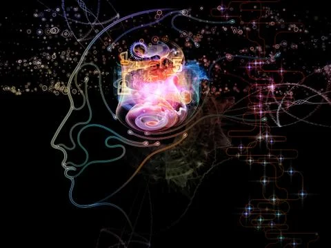 Glow of Machine Consciousness Stock Illustration