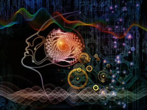 Glow of Machine Consciousness Stock Illustration