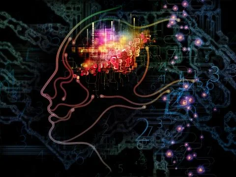 Glow of Machine Consciousness 库存插图