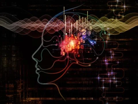 Glow of Machine Consciousness Illustrazione stock
