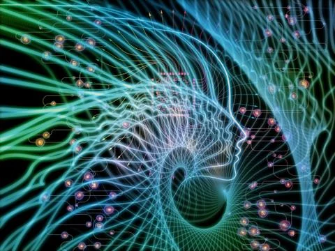 Glow of Machine Consciousness Stock Illustration