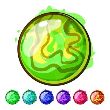 Glow magic ball sphere cartoon vector graphic Stock Illustration