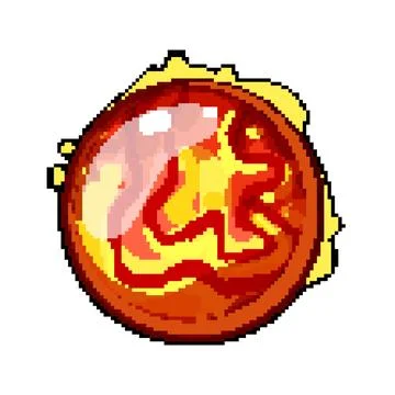 Glow magic ball sphere pixel art vector illustration Stock Illustration