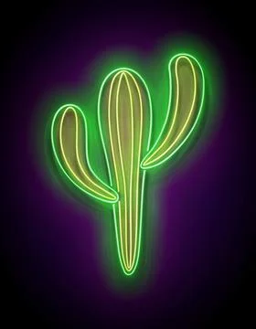 Glow Mexican cactus Stock Illustration