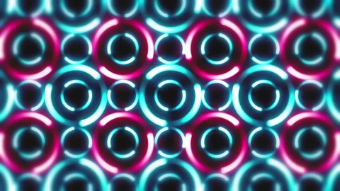 Glow Neon Circles Spinning Background Loop Stock Footage 336066855