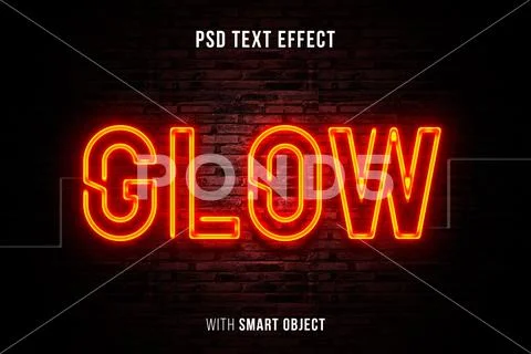GLOW NEON EDITABLE TEXT EFFECT Modello PSD