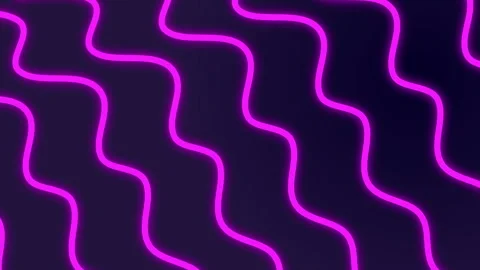 Glow Neon Pink Curvy Parallel Lines Moving on Purple Background Stock Footage 272409861