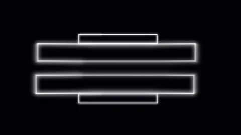 Glow neon Rectangle border light frame animation. Stock Footage 300154797
