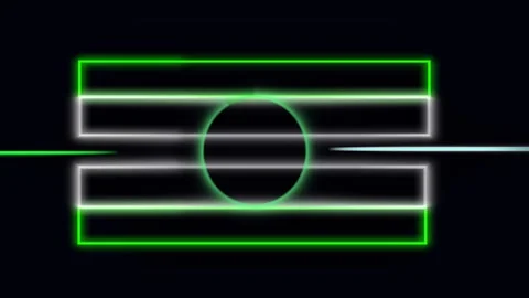 Glow neon Rectangle border light frame animation. Stock Footage 300154863
