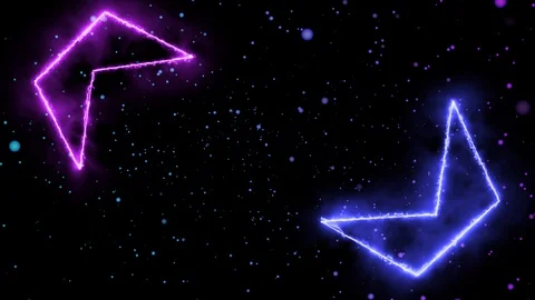 Glow neon shapes Stock Footage 129988047