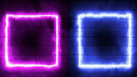 Glow neon squares Stock Footage 130015037