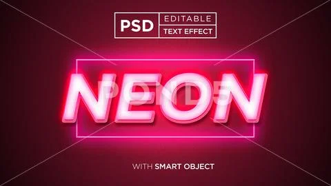 GLOW NEON TEXT EFFECT, neon text style PSD Template