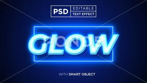 GLOW NEON TEXT EFFECT PSD Template
