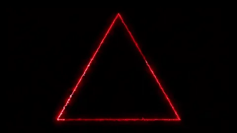 Glow neon Triangle  frame loop animation. Neon line Triangle border overlay anim Stock Footage 320358462