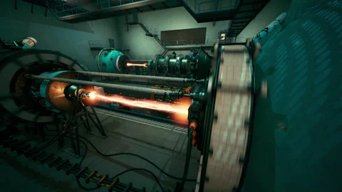 Glow of nuclear reactor core powered Stock Footage 252201112