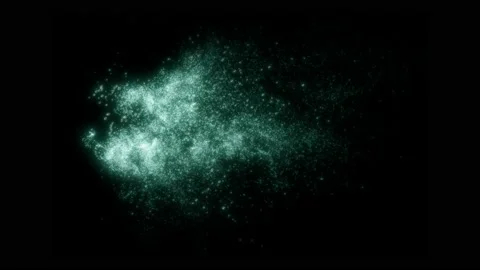 Glow particles with bubbles injection flow. Isolated for overlay Video stock 229708658